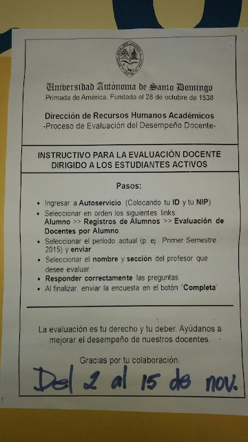 Instructivo para la evaluación docente, dirigido a estudiantes activos.