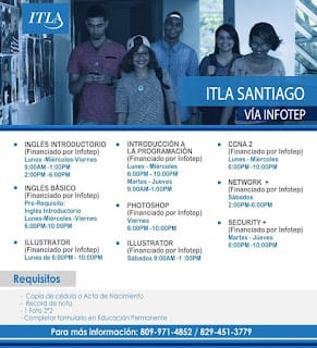 Cursos disponibles en el ITLA Santiago, vía INFOTEP 3 Cursos disponibles en el ITLA Santiago, vía INFOTEP