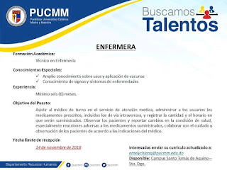 Buscamos talentos: TÉCNICO EN ENFERMERÍA