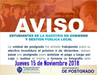 Aviso Maestrantes: Gobierno y Gestión Pública