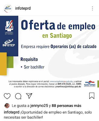 Oferta de empleo en Santiago - Infotep 5