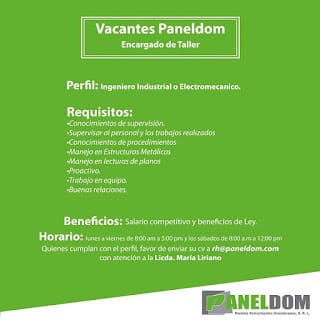 Vacantes disponibles en PANELDOM