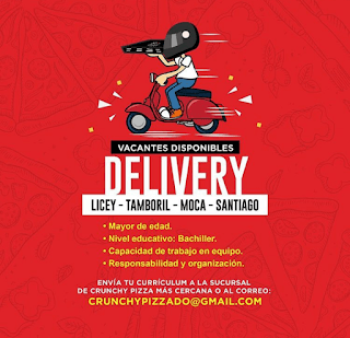 Delivery Crunchy Pizza - Vacante disponible