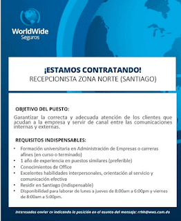 oferta de trabajo santiago