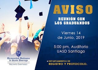 AVISO: Reunión con graduandos UASD - Santiago