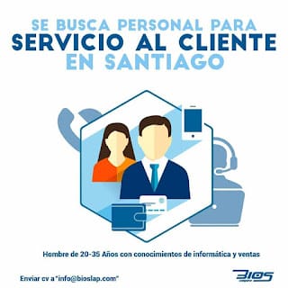 Se busca personal para Servicio al Cliente en Santiago