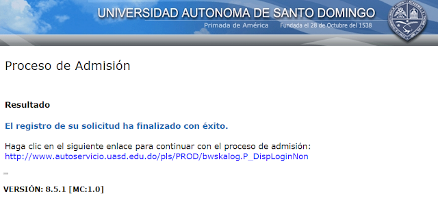 INSTRUCTIVO: "Cómo hacer admisión en linea" UASD"