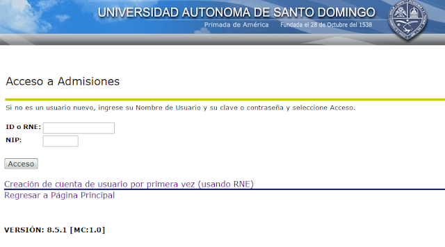 INSTRUCTIVO: "Cómo hacer admisión en linea" UASD"