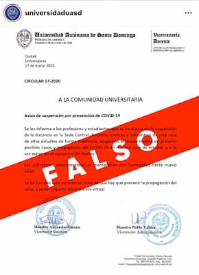 Aclaración sobre comunicado "FALSO" - UASD - Rueda de Prensa sobre COVID-19