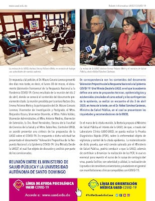 BOLETÍN INFORMATIVO UASD COVID-19, ABRIL 2020