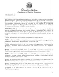 Se extiende Estado de Emergencia y Toque de Queda en todo el territorio Nacional