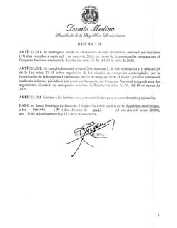 Se extiende Estado de Emergencia y Toque de Queda en todo el territorio Nacional