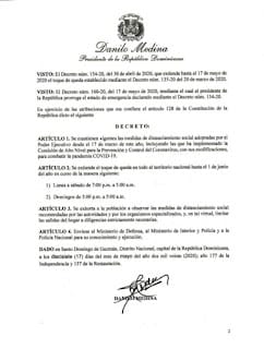 Se extiende el toque de queda con nuevo horario en Rep. Dom.