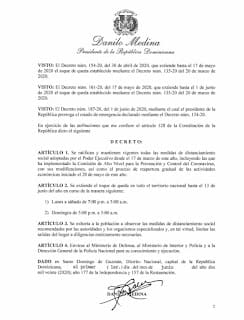 Presidente Danilo Medina extiende toque de queda 3 Presidente Danilo Medina extiende toque de queda