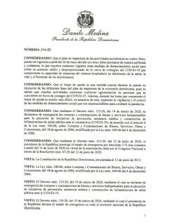 Cambio de horario para el toque de queda y extensión de Estado de emergencia Rep. Dom.