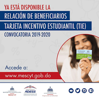 RELACION DE BENEFICIARIOS - TARJETA INCENTIVO ESTUDIANTIL (TIE) 2019-2020