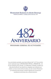 Programa General de Actividades Virtuales - 482 Aniversario UASD