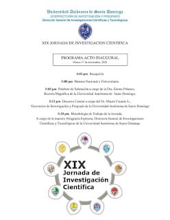 XIX JORNADA DE INVESTIGACION CIENTIFICA UASD