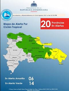 Ya hay 20 provincias en alerta por potencial ciclón tropical