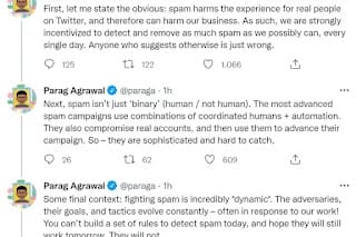 El CEO de Twitter admitió que hay spam y bots en su plataforma