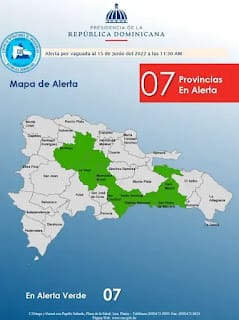 COE mantiene 7 provincias en alerta verde ante posibles inundaciones por aguaceros