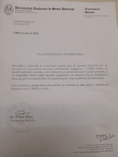 La UASD informa sobre la modalidad que utilizará en el semestre 2022-2 7 La UASD informa sobre la modalidad que utilizará en el semestre 2022-2