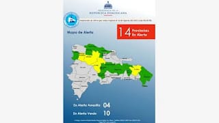 Provincias en alerta: 10 en verde y 4 en amarillo