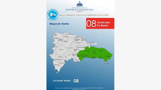 Ocho provincias en alerta verde por incidencia de vaguada y huracán Earl 3 Ocho provincias en alerta verde por incidencia de vaguada y huracán Earl