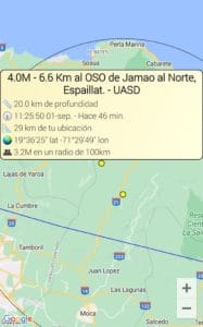 Al menos dos sismos de magnitud 4.0 y 4.2 en Espaillat; no se han reportado daños