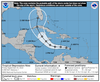 Depresión tropical número 9 se formó cerca de RD y esta será su ruta e impacto 7 Depresión tropical número 9 se formó cerca de RD y esta será su ruta e impacto