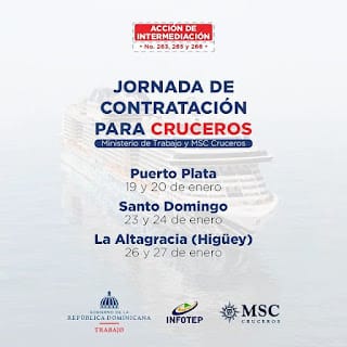 Invitación a la Jornada de Empleo de Contratación para Cruceros RD