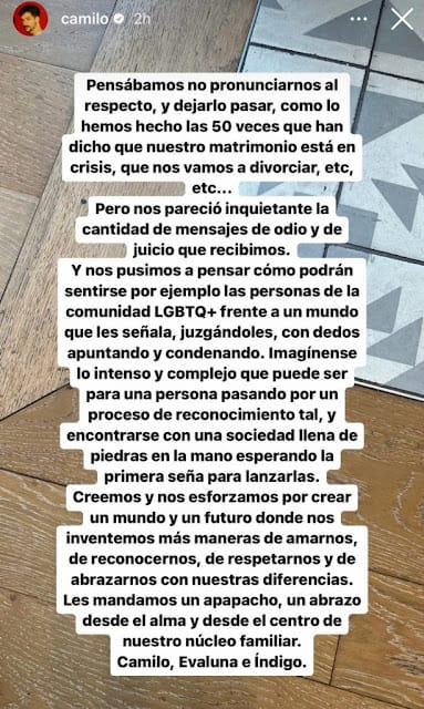 Camilo responde a quienes opinaron sobre el género de su hija Índigo 8 Camilo responde a quienes opinaron sobre el género de su hija Índigo