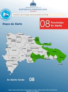 COE emite alerta verde para ocho provincias por vaguada