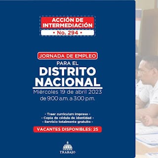 El Ministerio de Trabajo invita a Jornada de Empleo en el Distrito Nacional 5