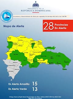 El COE aumenta a 28 las provincias en alerta ante paso de vaguada 7 El COE aumenta a 28 las provincias en alerta ante paso de vaguada
