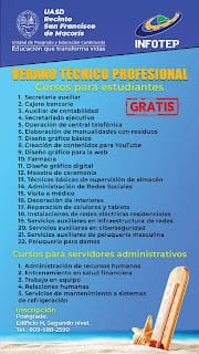 INFOTEP y UASD recinto SFM anuncian cursos de verano