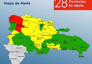 COE coloca 02 provincias en alerta roja, mantiene 13 en amarilla y 13 en verde por vaguada 5