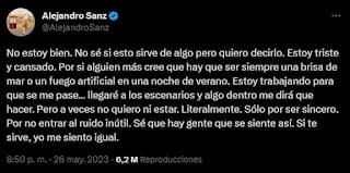 En medio de su gira, Alejandro Sanz compartió un alarmante mensaje en las redes y preocupó a sus fans