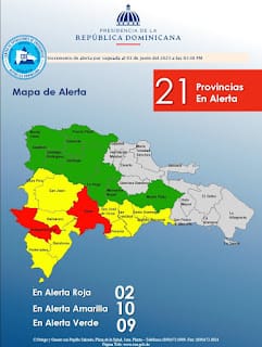 COE aumenta a 21 las provincias en alerta por incidencia de vaguada 5