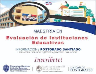 Inscríbete: Maestría en Evaluación de Instituciones Educativas UASD Recinto Santiago