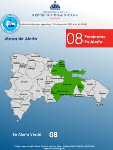 El COE emite alerta verde para ocho provincias a causa de onda tropical y vaguada 7 El COE emite alerta verde para ocho provincias a causa de onda tropical y vaguada