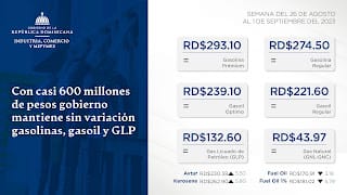 Gobierno congela precios de los principales combustibles