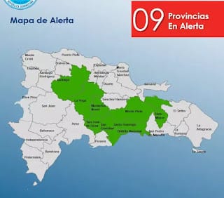 COE eleva a nueve las provincias en alerta verde por efectos de onda tropical
