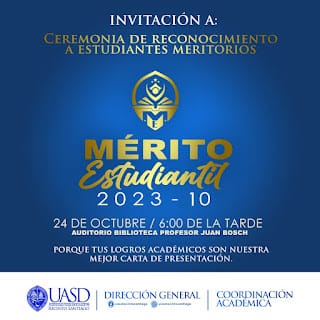 Celebrando el Éxito Académico: Ceremonia de Reconocimiento Merito Estudiantil 2023-10 de la UASD Recinto Santiago