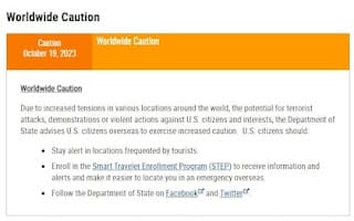 Estados Unidos emite alerta global por “el aumento de las tensiones en el mundo”