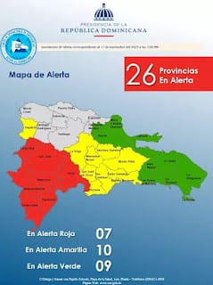 COE aumenta a 26 las provincias bajo alerta 7 COE aumenta a 26 las provincias bajo alerta