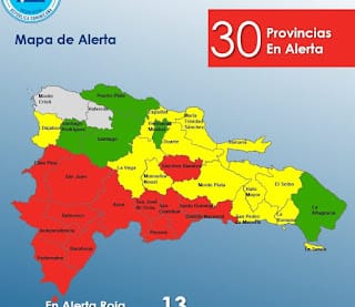 Aumentan el nivel de alertas; el gran Santo Domingo en alerta roja 7 Aumentan el nivel de alertas; el gran Santo Domingo en alerta roja