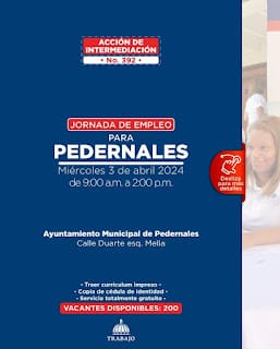 El Ministerio de Trabajo invita a Jornada de Empleo en Pedernales 5