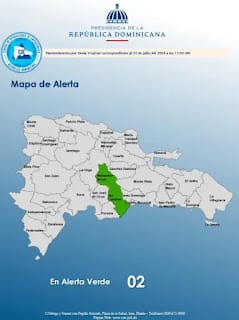 COE mantiene dos provincias en alerta verde por inestabilidad de una vaguada