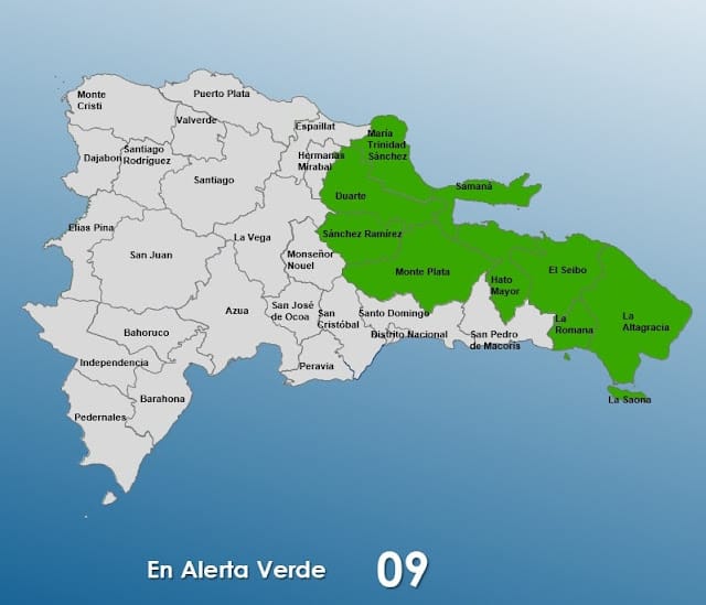 COE eleva a 9 las provincias en alerta por vaguada y onda tropical